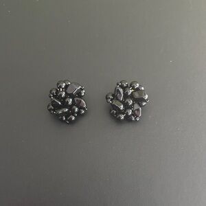 Vintage Black Cluster Earrings